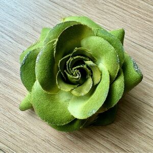 Green Rose Hair Accessory Floral Whimsigoth Fairy Boho Festival Prom Coquette